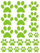 Load image into Gallery viewer, LIME GREEN PAW PRINT WALL DECALS