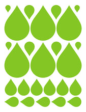 Load image into Gallery viewer, LIME GREEN RAINDROP WALL DECALS