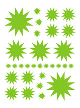 Load image into Gallery viewer, LIME GREEN STARBURST WALL DECALS
