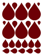 Load image into Gallery viewer, MAROON RAINDROP WALL DECALS