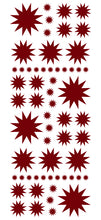 Load image into Gallery viewer, MAROON STARBURST WALL STICKERS