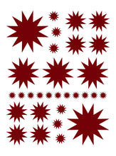 Load image into Gallery viewer, MAROON STARBURST WALL DECALS