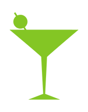 Load image into Gallery viewer, MARTINI GLASS WALL DECAL IN LIME GREEN