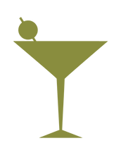 Load image into Gallery viewer, MARTINI GLASS WALL DECAL IN OLIVE GREEN