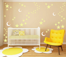 Load image into Gallery viewer, MOON AND STARS WALL STICKERS