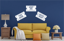 Load image into Gallery viewer, MOVIE TICKET WALL STICKERS