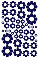 Load image into Gallery viewer, NAVY BLUE DAISY WALL STICKERS