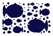 Load image into Gallery viewer, FAT FISH WALL DECALS IN NAVY BLUE