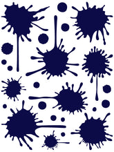 Load image into Gallery viewer, NAVY BLUE PAINT SPLATTER WALL DECAL