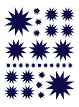 Load image into Gallery viewer, NAVY BLUE STARBURST WALL DECALS