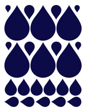 Load image into Gallery viewer, NAVY BLUE RAINDROP WALL DECALS