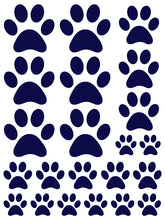 Load image into Gallery viewer, NAVY BLUE PAW PRINT WALL DECALS