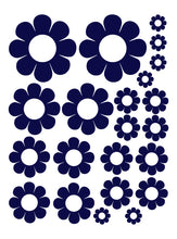 Load image into Gallery viewer, NAVY BLUE DAISY WALL DECALS