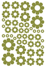 Load image into Gallery viewer, OLIVE GREEN DAISY WALL STICKERS