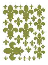 Load image into Gallery viewer, OLIVE GREEN FLEUR DE LIS WALL STICKERS