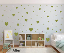Load image into Gallery viewer, OLIVE GREEN HEART STICKERS