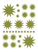 Load image into Gallery viewer, OLIVE GREEN STARBURST WALL DECALS