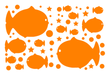 Load image into Gallery viewer, FAT FISH WALL DECALS IN ORANGE