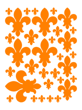 Load image into Gallery viewer, ORANGE FLEUR DE LIS WALL DECALS