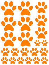 Load image into Gallery viewer, ORANGE PAW PRINT WALL DECALS