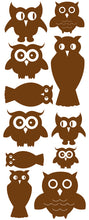 Load image into Gallery viewer, OWL WALL DECALS BROWN