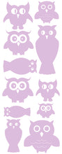 Load image into Gallery viewer, OWL WALL DECALS LAVENDER