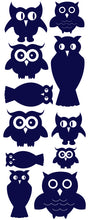 Load image into Gallery viewer, OWL WALL DECALS NAVY BLUE