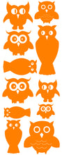 Load image into Gallery viewer, OWL WALL DECALS ORANGE