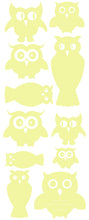 Load image into Gallery viewer, OWL WALL DECALS PALE YELLOW