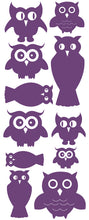Load image into Gallery viewer, OWL WALL DECALS PURPLE
