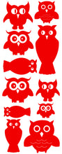 Load image into Gallery viewer, OWL WALL DECALS RED