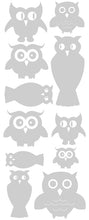 Load image into Gallery viewer, OWL WALL DECALS SATIN SILVER