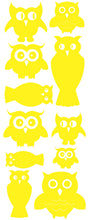 Load image into Gallery viewer, OWL WALL DECALS YELLOW