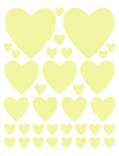 Load image into Gallery viewer, PALE YELLOW HEART WALL DECALS