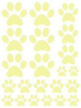 Load image into Gallery viewer, PALE YELLOW PAW PRINT WALL DECALS