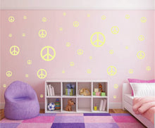 Load image into Gallery viewer, PALE YELLOW PEACE SIGN STICKER