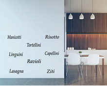 Load image into Gallery viewer, PASTA WORDS WALL STICKERS