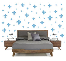 Load image into Gallery viewer, POWDER BLUE FLEUR DE LIS WALL DECOR WHIMSIDECALS.COM