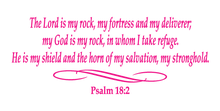 Load image into Gallery viewer, PSALM 18:2 RELIGIOUS WALL DECAL IN HOT PINK