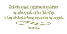 Load image into Gallery viewer, PSALM 18:2 RELIGIOUS WALL DECAL IN OLIVE GREEN