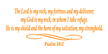 Load image into Gallery viewer, PSALM 18:2 RELIGIOUS WALL DECAL IN ORANGE