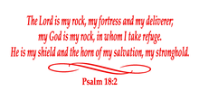 Load image into Gallery viewer, PSALM 18:2 RELIGIOUS WALL DECAL IN RED