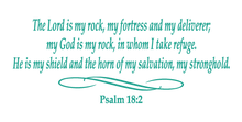 Load image into Gallery viewer, PSALM 18:2 RELIGIOUS WALL DECAL IN TURQUOISE