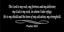Load image into Gallery viewer, PSALM 18:2 RELIGIOUS WALL DECAL IN WHITE