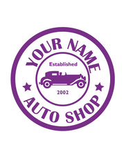 Load image into Gallery viewer, CUSTOM AUTO SHOP WALL DECAL IN PURPLE