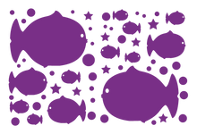 Load image into Gallery viewer, FAT FISH WALL DECALS IN PURPLE