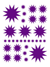 Load image into Gallery viewer, PURPLE STARBURST WALL DECALS