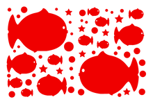 Load image into Gallery viewer, FAT FISH WALL DECALS IN RED