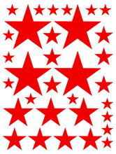 Load image into Gallery viewer, RED STAR WALL DECALS
