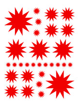 Load image into Gallery viewer, RED STARBURST WALL DECALS